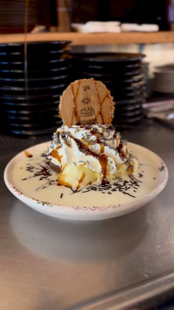 Hot chocolate with ice cream